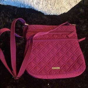 Vera Bradley Pink Quilted Crossbody Bag with Geometric Design